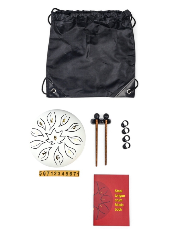 Глюкофон - музыкальный инструмент, цветок белый, 11 лепестков, 18 х 18 х 11 см