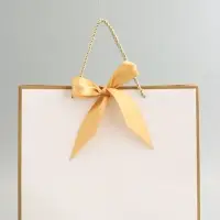 Пакет подарочный, белый, с бантом, 35 х 30 х 10 см