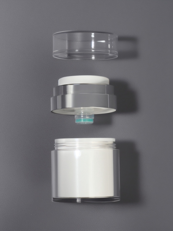 Бутылочка д/хранения с дозатором 30мл d5,5*7,2см бел/серебр накл ОТ