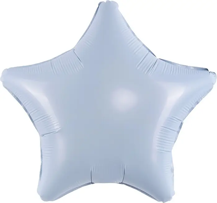 Воздушный шар, звезда, цвет нежно-голубой, фольга, набор 5 шт.