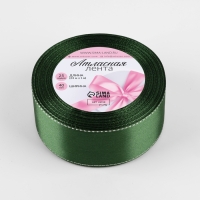 Лента атласная &laquo;Серебряные нити&raquo;, 40 мм &times; 23 &plusmn; 1 м, цвет зелёный №49