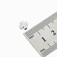 Бусина-разделитель родир. &laquo;Клевер&raquo;, 7&times;7мм, d(вн.)=2мм, (набор 10 штук), медь, цвет серебро