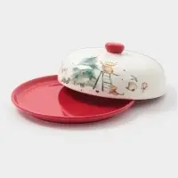 Блинница новогодняя Доляна &laquo;Волшебный праздник&raquo;, 23.5&times;9.7 см, доломит, белая