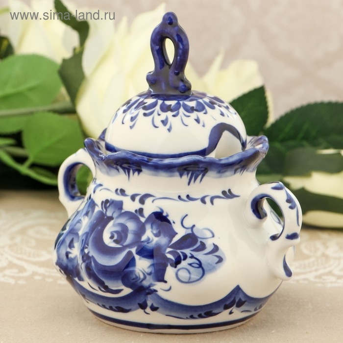 Сахарница &laquo;Анимон&raquo;, 7&times;7&times;14 см, гжель