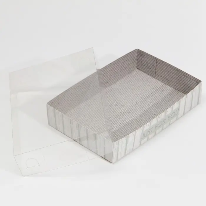 Кондитерская упаковка, коробка для макарун с PVC крышкой, &laquo;Дерево&raquo;, 18 х 12 х 3.5 см