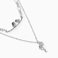 Кулон &laquo;Цепь&raquo; фламинго, цвет серебро