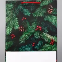 Пакет подарочный новогодний ламинированный, &laquo;Шишки&raquo; , 33&times;10&times;42.5 см