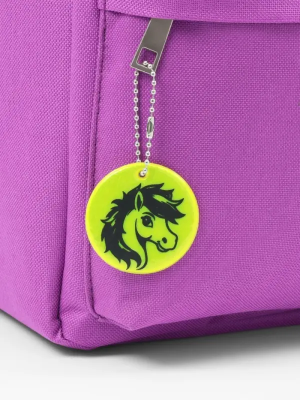 Светоотражающий элемент двусторон голова лошадки 4,7*4,7см цепочка салатовый АУ