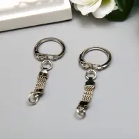 Основа для брелока карабин металл с плоской цепочкой серебро набор 15 шт 5,8х2,2 см