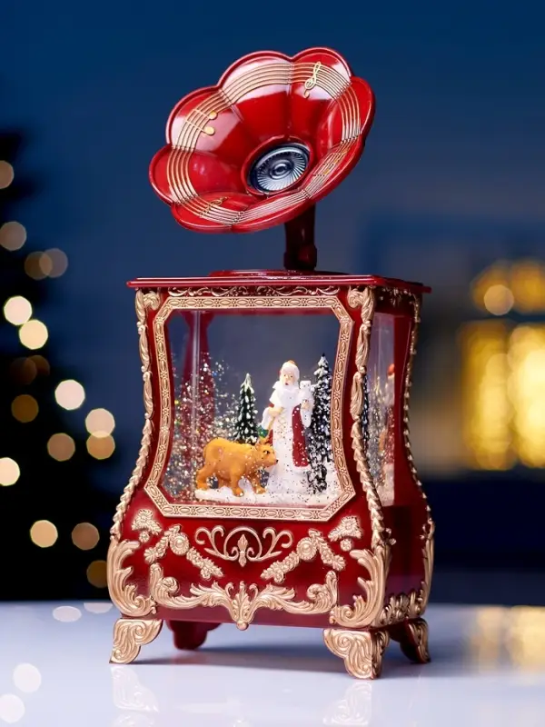 Фигура светодиодная "Граммофон" 36х16х9 см, 3хААА (не в компл.), музыка, USB, Т/БЕЛЫЙ