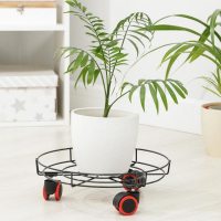 Подставка для цветов на колёсиках Доляна, 34&times;34&times;10 см, цвет чёрный