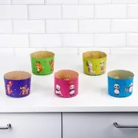 Форма бумажная для кекса, маффинов и кулича "Зверята" 110х85мм (фасовка 20 шт)