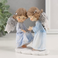 Сувенир полистоун "Ангелочки в голубых платьях" 12,5х7х12 см