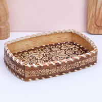 Сухарница &laquo;Ягодки&raquo;, прямоугольная, 14&times;21&times;4 см, береста