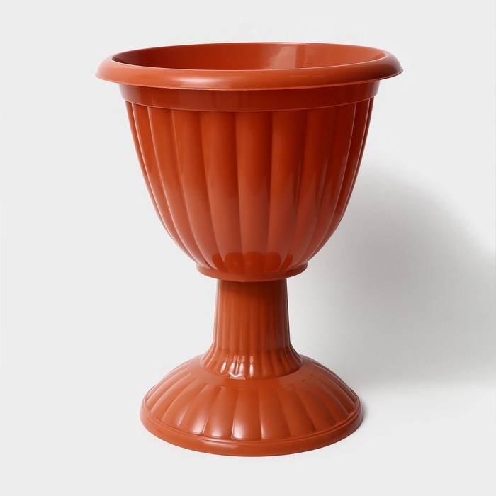 Кашпо уличное на ножке высокий &laquo;Жасмин&raquo;, 12 л, цвет коричневый