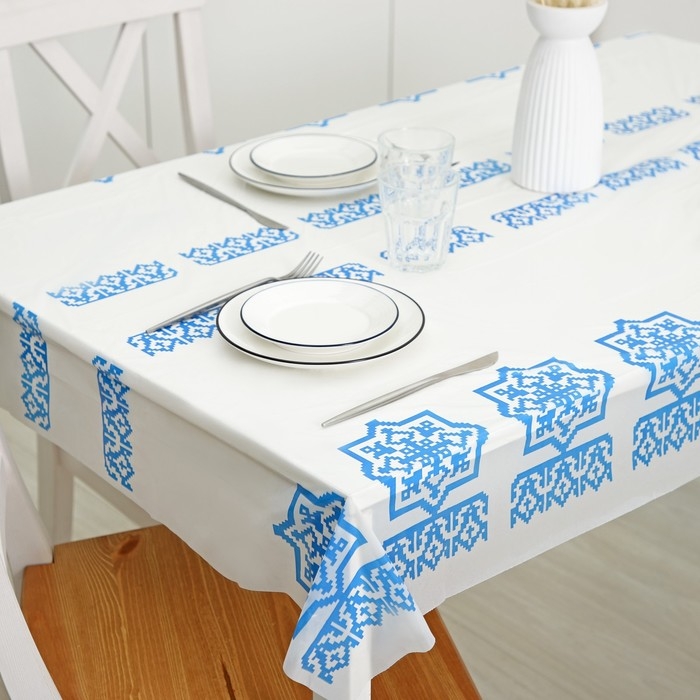 Скатерть без основы одноразовая &laquo;Русские узоры&raquo;, 110&times;220 см, МИКС