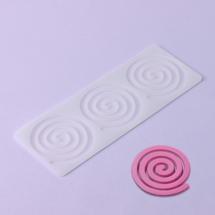 Форма для шоколада &laquo;Спираль&raquo;, силикон, 3 ячейки, 24,5&times;9&times;0,3 см, цвет прозрачный