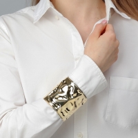 Браслет металл &laquo;Манжета&raquo; с выемками, цвет золото