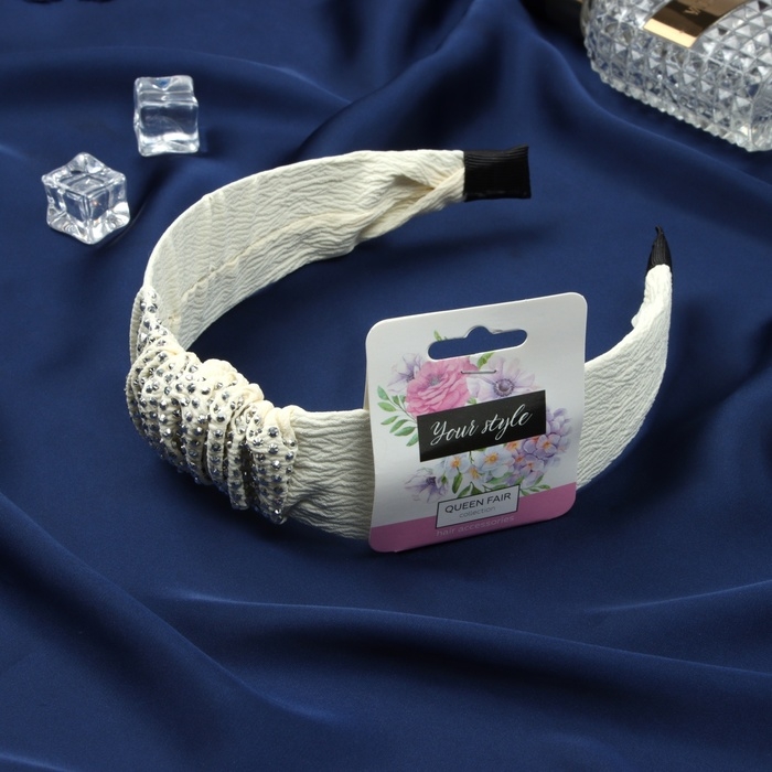 Ободок для волос "Мэнди" 4 см, белый