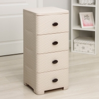 Комод 4-х секционный &laquo;Плетёнка&raquo;, цвет слоновая кость