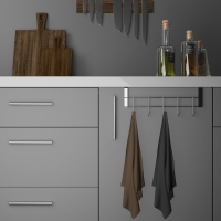 Вешалка на дверцу толщиной 2 см, Доляна &laquo;Блеск&raquo;, 5 крючков, 24,5&times;10&times;6 см, цвет хром