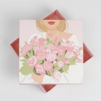 Коробка подарочная складная, упаковка, &laquo;Цветы&raquo;, 17 х 17 х 7 см