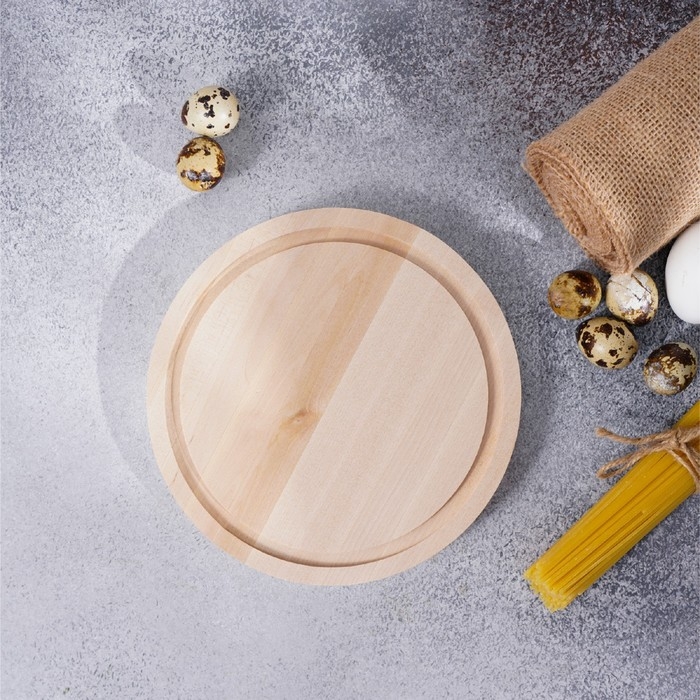 Доска разделочная круглая Доляна &laquo;Фортуна&raquo;, d=20 см, берёза