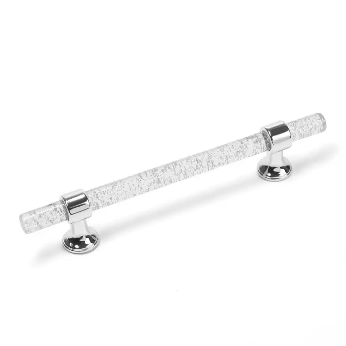 Ручка-скоба CAPPIO PK106, м/о 128 мм, d=12 мм, пластик, цвет прозрачный/хром