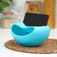 Тарелка пластиковая для семечек и орехов &laquo;Плэтэр&raquo;, 20&times;11 см, с подставкой для телефона, цвет МИКС