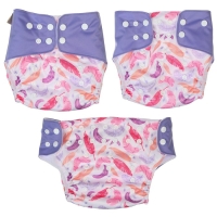 Многоразовый подгузник &laquo;Перья&raquo;, 3-15 кг, разноцветный, Крошка Я