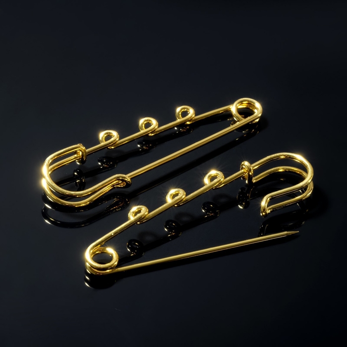 Булавка для подвесок PO-065 №04, (набор 2 шт.) 65&times;5 мм, цвет золото