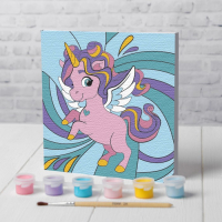 Картина по номерам для детей &laquo;Волшебный единорог&raquo;, 15 х 15 см
