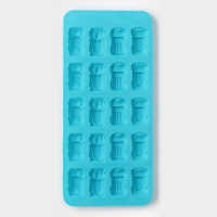 Форма для мармелада Доляна &laquo;Автомобили&raquo;, силикон, 22&times;10&times;1,8 см, 20 ячеек (3,2&times;1,8 см) цвет МИКС