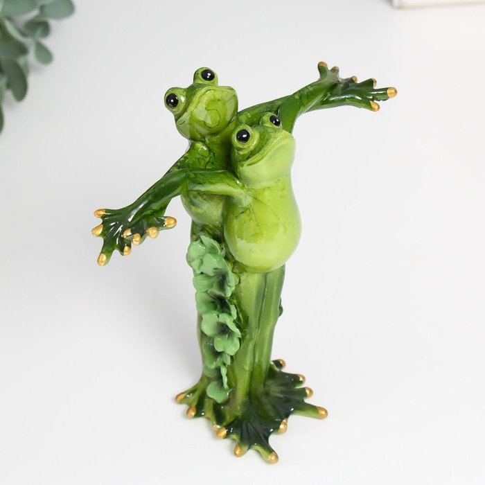 Сувенир полистоун "Лягушки-гармония" 5х14,5х13 см