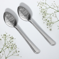 Ложки с гравировкой, набор 2 шт  &laquo;Свекрови и свекру&raquo;, 15,5 х 25,5 см.