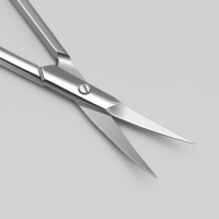 Ножницы маникюрные, для кутикулы, загнутые, узкие, 10 см, на блистере, цвет серебристый, 081