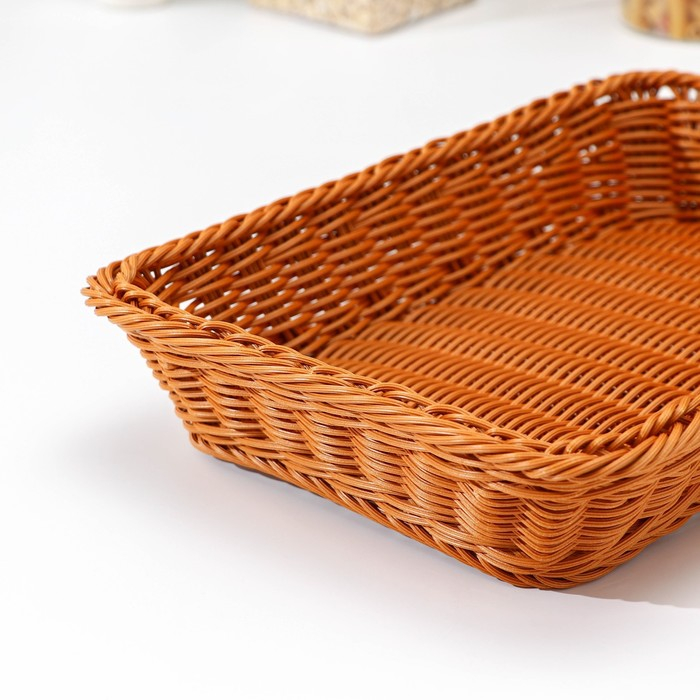 Корзина для продуктов Доляна, 35&times;24,5&times;7 см, цвет коричневый