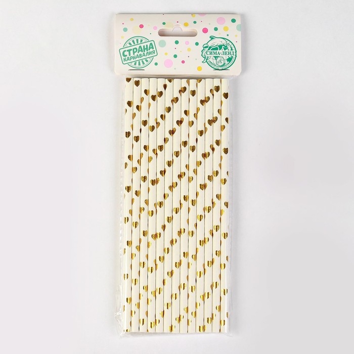 Трубочка для коктейля &laquo;Сердца&raquo;, набор 25 шт.