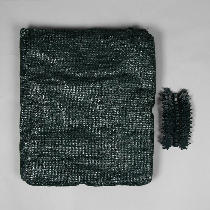 Сетка затеняющая, 5 &times; 2 м, плотность 55 г/м&sup2;, зелёная, в наборе 15 клипс