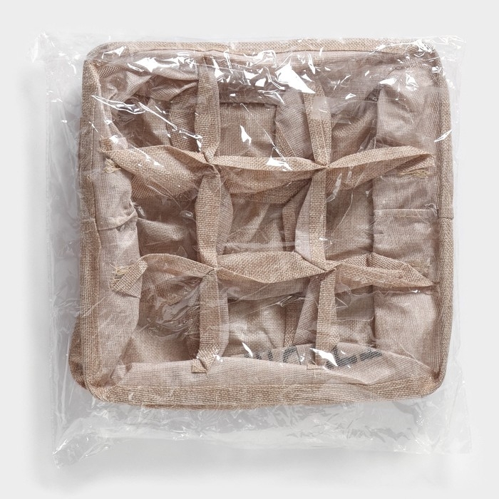 Органайзер для хранения белья Доляна My Basket, 9 ячеек, 28&times;28&times;12 см, цвет бежевый