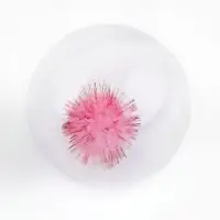 Шарик для кошек с помпошкой, 4 см, фасовка в банку по 25 шт, МИКС