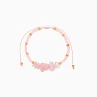 Браслет, длина 16 см, цв. розовый, золотой