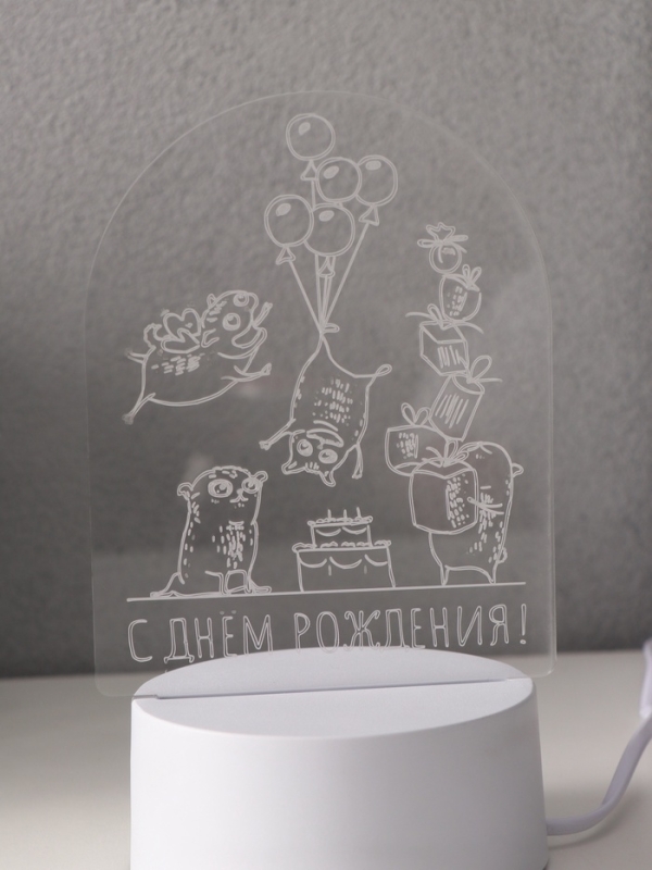 Светильник "Мопсы" LED RGB от сети RISALUX 9,5х11,8х17 см