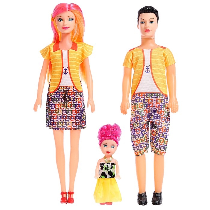 Набор кукол &laquo;Дружная семья&raquo;, 3 шт, МИКС