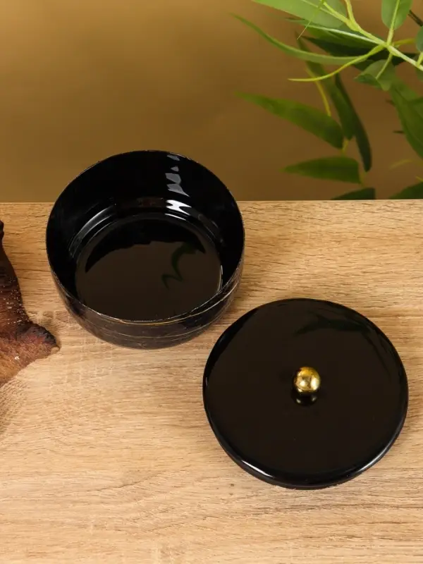 Конфетница с крышкой "Тёмный шоколад" 11х11х7 см