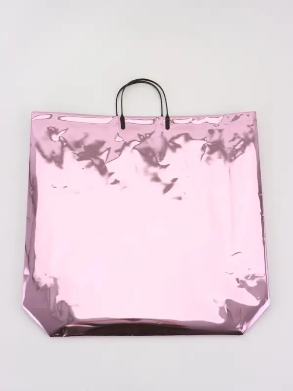 Пакет подарочный ПВХ, голография, розовый, пластиковая ручка, 50&times;42&times;12 см