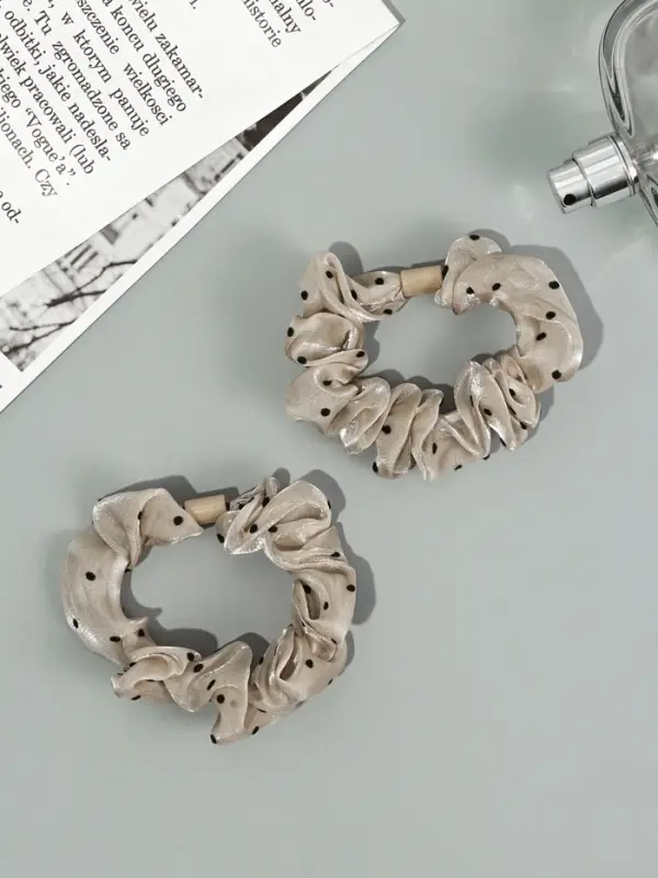 Резинка для волос "Летиция" (набор 2 шт) 7 см, бежевый