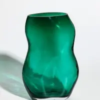 Ваза стекло настольная "Шерил" 27х16 см, зелёный