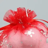 Мешочек подарочный органза &laquo;Танец снежинок&raquo;, тиснение, органза, 10 х 12 см +/- 1.5 см