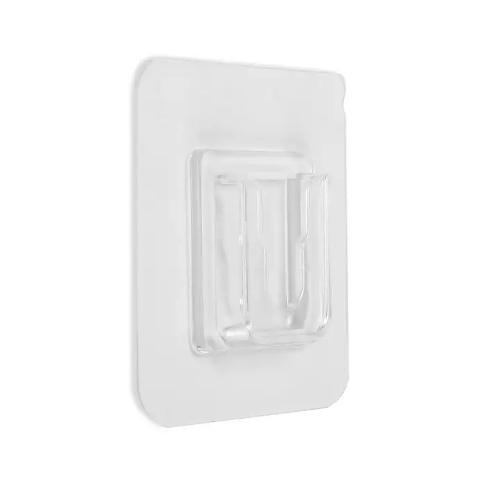 Держатель настенный, 2 шт, ТУНДРА, с клейкой поверхностью, 60х60х10 мм, прозрачный